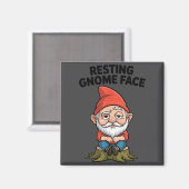 Resting Gnome Face Cute Funny Christmas Kawaii Car マグネット (正面/裏面)