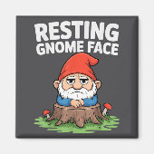 Resting Gnome Face Cute Funny Christmas Kawaii Car マグネット (正面)
