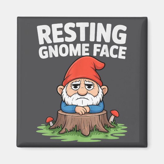 Resting Gnome Face Cute Funny Christmas Kawaii Car マグネット (正面)