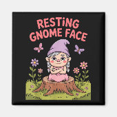 Resting Gnome Face Cute Funny Christmas Kawaii Car マグネット (正面)