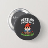 Resting Gnome Face Cute Funny Christmas Kawaii Car 缶バッジ (正面&裏面)