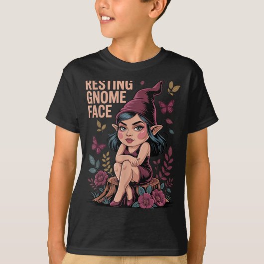 Resting Gnome Face Cute Funny Christmas Kawaii Car Tシャツ (正面)