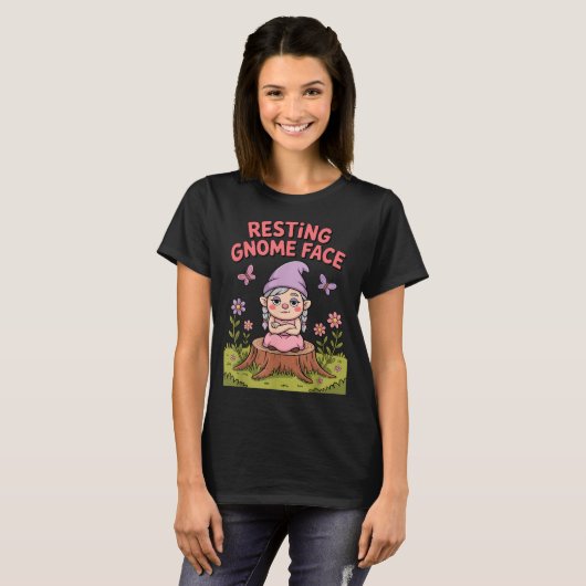 Resting Gnome Face Cute Funny Christmas Kawaii Car Tシャツ (正面フル)