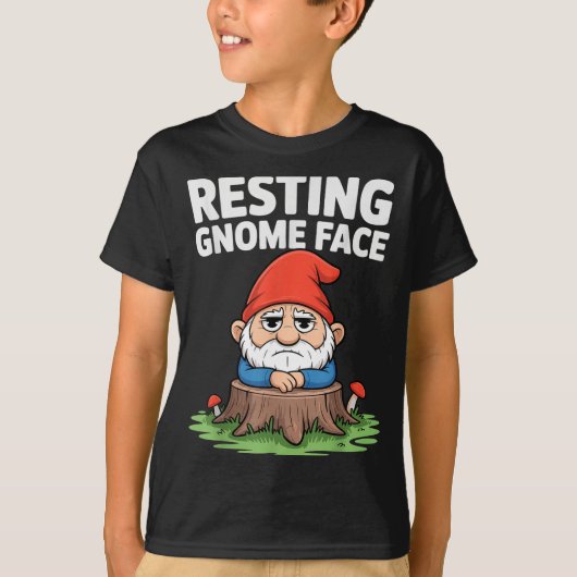 Resting Gnome Face Cute Funny Christmas Kawaii Car Tシャツ (正面)