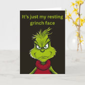 Resting grinch face カード (黄色い花)