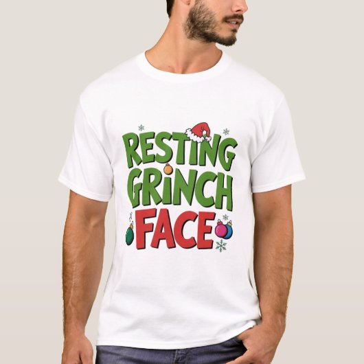 Resting Grinch Face Sarcastic Holiday Tee Tシャツ (正面)