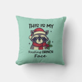 Resting Grinchmas Mint Holiday Pillow クッション (正面)