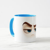 Resting grump face – blue eyed annoyed emoji マグカップ (正面左)