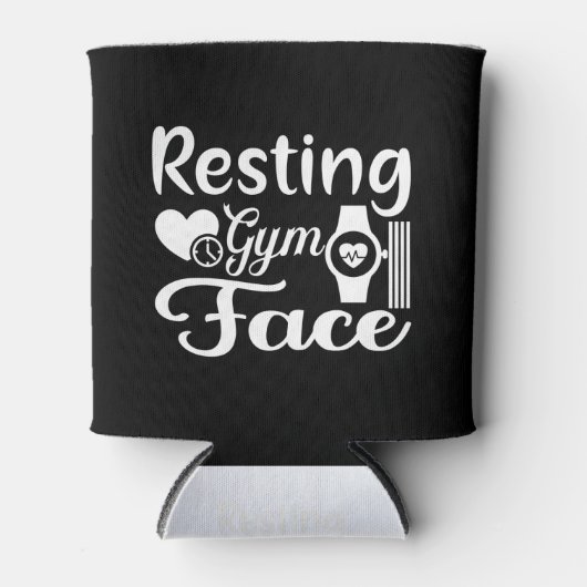 Resting Gym Face-Gym-Workout-Fitness-Funny 缶クーラー (正面)