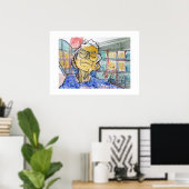 Resting Her Eyes Painting  / アーティスト Larry Lerew ポスター (ホームオフィス)