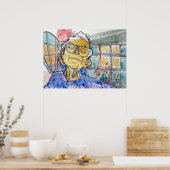 Resting Her Eyes Painting  / Artist Larry Lerew ポスター (キッチン)