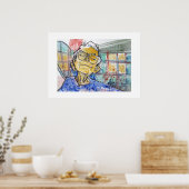 Resting Her Eyes Painting  / Artist Larry Lerew ポスター (キッチン)