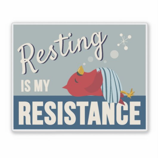 Resting is My Resistance Compact Rectangle シール (正面)