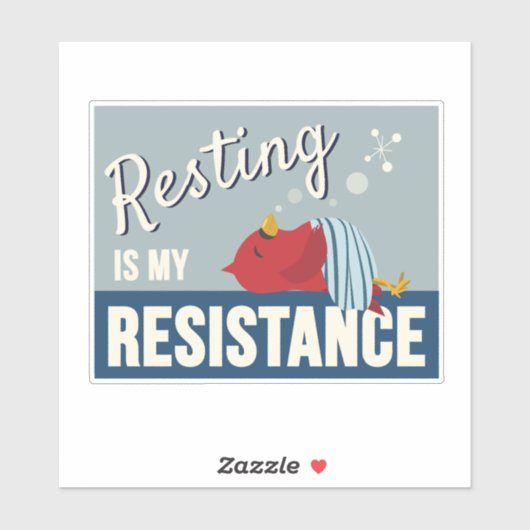 Resting is My Resistance Compact Rectangle シール (シート)