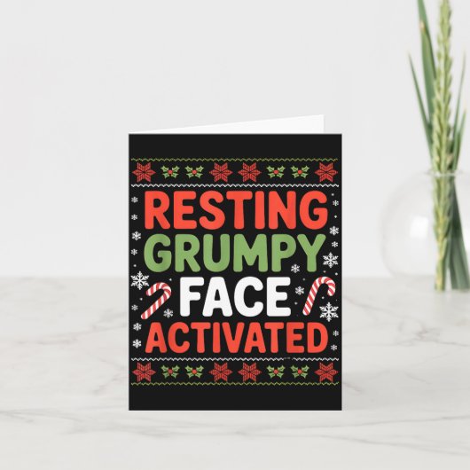Resting Mpy Face Activated Funny Xmas Quote  カード (正面)