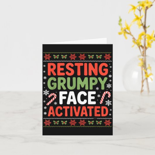 Resting Mpy Face Activated Funny Xmas Quote  カード (黄色い花)