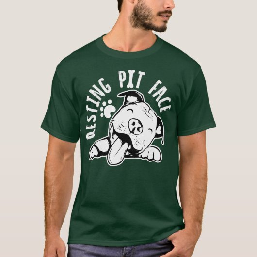 Resting Pit Face Funny Dog shirt Pitbull Meme Tシャツ (正面)