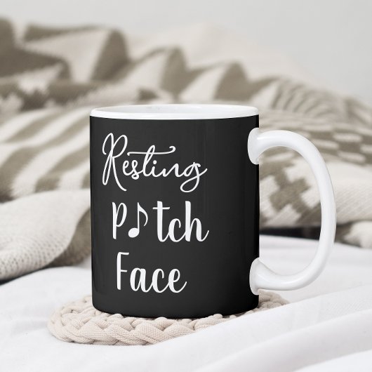 Resting Pitch Face - おもしろ音楽のダジャレ ツートーンマグカップ