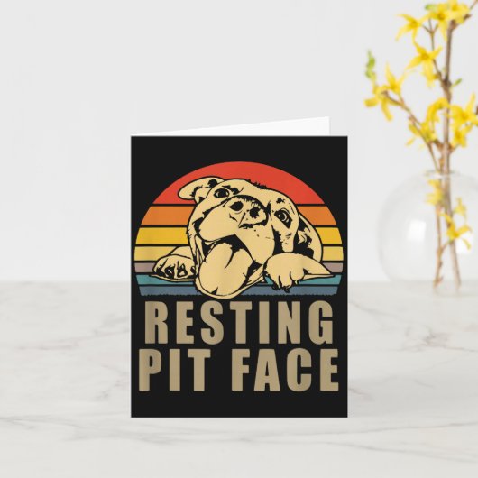 Resting T Face - Tbull Lovers Gift For Men And Wom カード (黄色い花)
