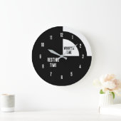 Resting Time / Working Time Funny ラージ壁時計 (ホーム)