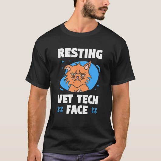 Resting Vet Tech顔獣医 Tシャツ (正面)