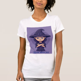Resting Witch Face – Cute Purple Halloween Witch Tシャツ