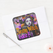 Resting Witch Face | ExDesigner | ハロウィン スクエアシール (封筒)