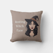 Resting Witch Face | Funny Halloween クッション (正面)
