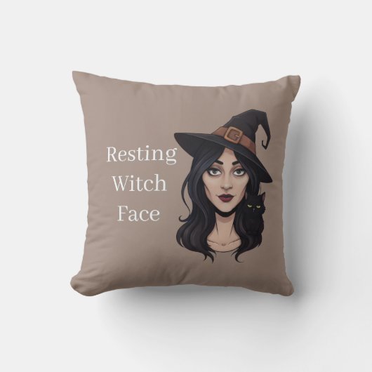 Resting Witch Face | Funny Halloween  クッション (正面)