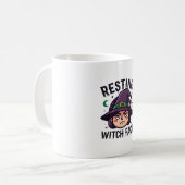 Resting Witch Face Funny Halloween Spooky コーヒーマグカップ (正面左)