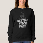 Resting Witch Face Funny Halloween Sweatshirt スウェットシャツ (正面)