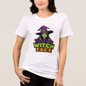 Resting Witch Face Funny Halloween Womens Tshirts トライブレンドＴシャツ (正面)