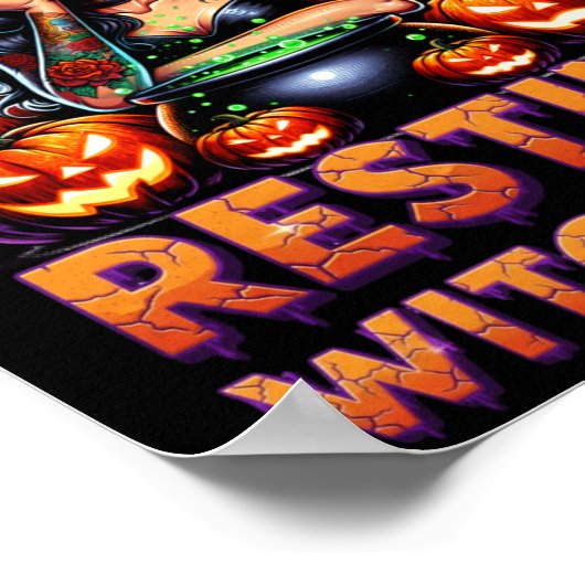 Resting Witch Face Funny Sarcastic Halloween Rude  ポスター (角)