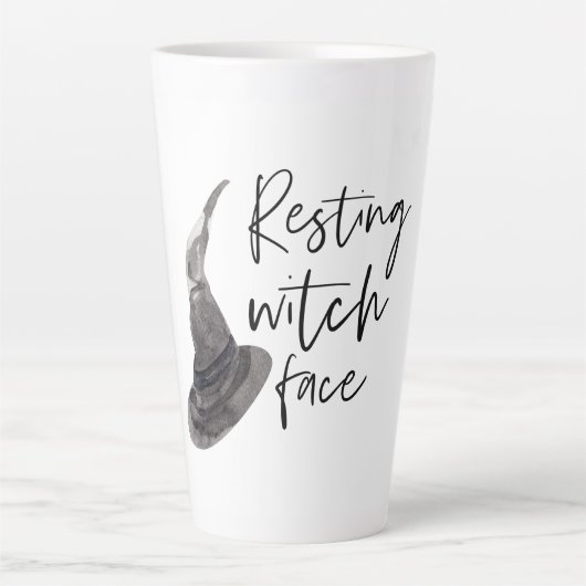 Resting Witch Face | Happy Halloween | Fun Quote | カフェラテマグ (正面)