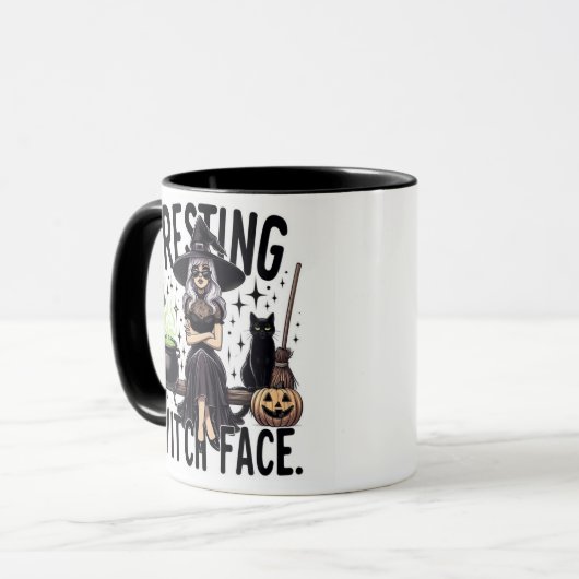 Resting Witch Face Mug マグカップ (正面左)
