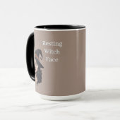 Resting Witch Face Mug | Halloween Coffee Cup マグカップ (正面左)