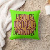 Restless Irritable & Discontent Recovery Slogan クッション (ブランケット)