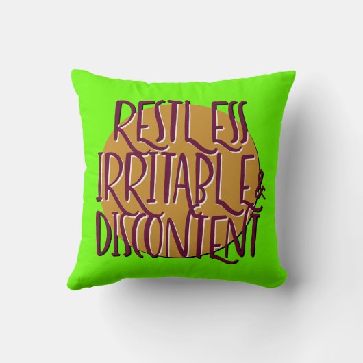 Restless Irritable & Discontent Recovery Slogan クッション (裏面)