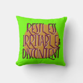 Restless Irritable & Discontent Recovery Slogan クッション (正面)