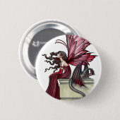 Restless Ruby Gothic Red Fairy and Dragon 缶バッジ (正面&裏面)