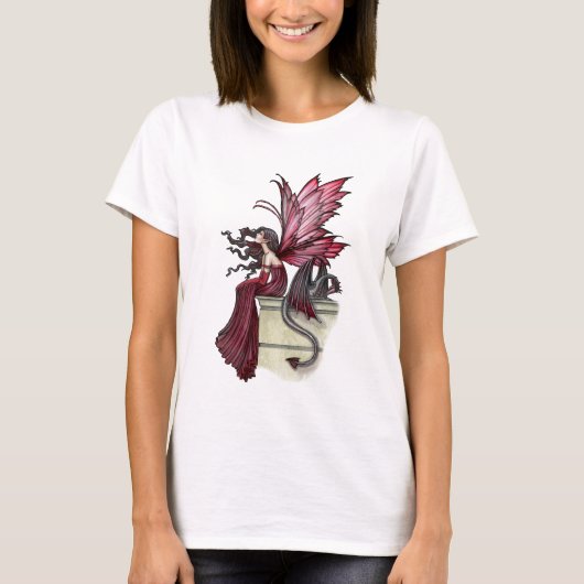 Restless Ruby Gothic Red Fairy and Dragon Tシャツ (正面)