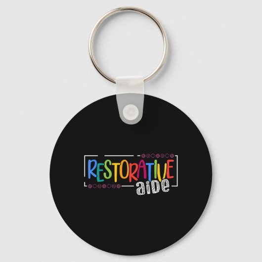 Restorative Aide Designs ユニセックス大人用 ブラック ショート キーホルダー (正面)