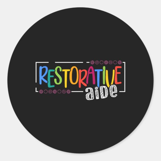 Restorative Aide Designs ユニセックス大人用 ブラック ショート ラウンドシール (正面)