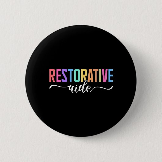 Restorative Aide Designs ユニセックス大人用 ブラック 缶バッジ (正面)
