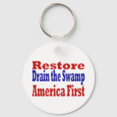Restore America First Drain the Swamp red blue キーホルダー (裏面)