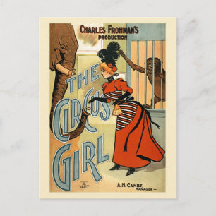 restored The Circus Girl vintage poster ポストカード