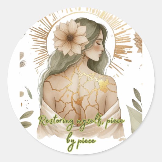 Restoring Myself with Love – Kintsugi Art ラウンドシール (正面)
