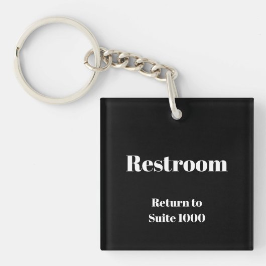 Restroomスイート番号に戻る白黒 キーホルダー (正面)