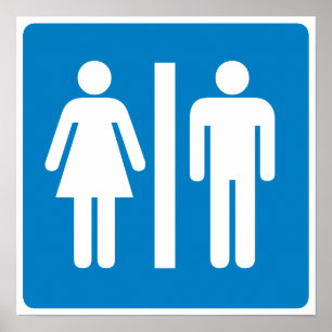Restroom Facilities Highway Sign ポスター