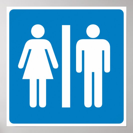 Restroom Facilities Highway Sign ポスター (正面)